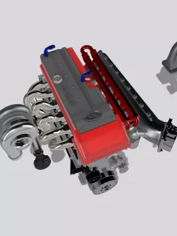 Billet Ford Barra Turbo engine with Sequential gearbox combo