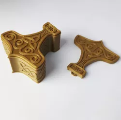Box and Amulet in Mjolnir Shape, Viking Thor´s Hammer