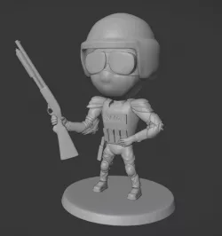 Chibi Swat Cop with Shotgun