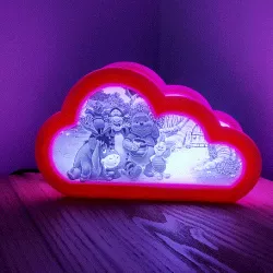 Cloudy night light with two sides Lithophane