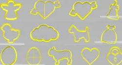 Cookie mold set 108 things