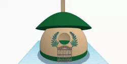 Cute bird house, mushroom look, fairy tale birdhouse