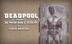 Deadpool in Carbonite 3D Printable Sculpture