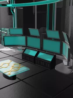 Diorama TVs Screens and vintage super computer