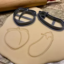 Eggplant and Peach Emoji Cookie Cutter Set