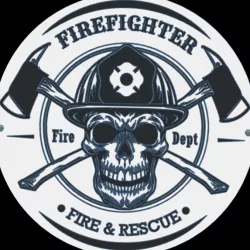 Fire department sign skull