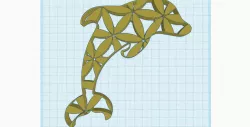 Flower of Life pattern on dolphin, sacred geometry, wall art decoration