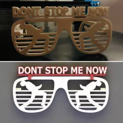Freddie Mercury Dont Stop Me Now Plastic Party Glasses 3D Model STL