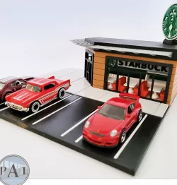 Hot Wheels diorama - Meeting at Starbuck's
