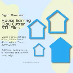 House Clay Cutter - STL Digital File Download- 8 sizes and 2 Cutter Versions