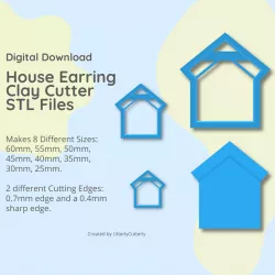House Clay Cutter - STL Digital File Download- 8 sizes and 2 Cutter Versions