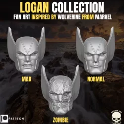 Logan Collection Heads for action Figures fan art inspired by Wolverine