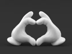 Mickey hand Heart