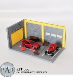 Mini garage diorama for 1/64 scale diecasts - Model 002