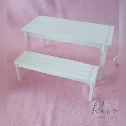 Miniature Thalia Dining Bench and Table, Pottery Barn-Inspired FOR 1:12 DOLLHOUSE