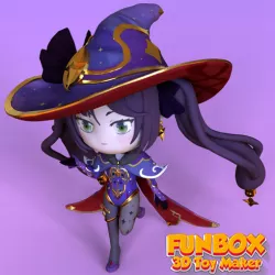 Mona from genshin impact chibi