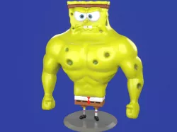 Muscle Spongebob meme sculpture 3D print