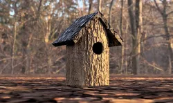 Natural Looking Log Bird House (No Support)