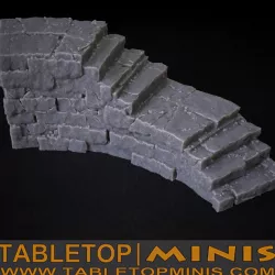 Old Stone Stairs With Steps Curve Left