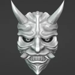 Oni face decoration