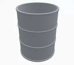Open garbage can