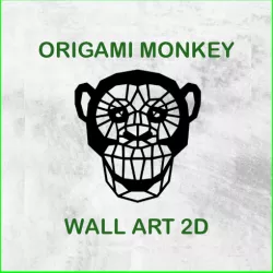 ORIGAMI MONKEY WALL ART 2D