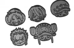 PACK cookie cutters ONE PIECE (5 models cookie cutters)