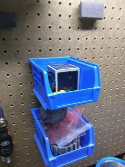 Pegboard mount for Akro-Mils , Akro-Bin style container