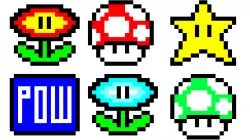 Pixel Mario Keychains