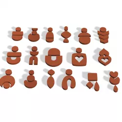 POLYMER CLAY EARRING CUTTERS X17 DESIGNS