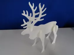 Reindeer (3D print for desktop or woodwork with life-size)