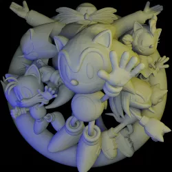 Sonic Origins Logo Statue