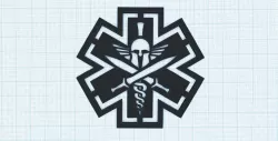 Tactical Medicine (TAC-MED) Spartan logo, Military, Airsoft / Cosplay, Labe Star of Life Medic, Patch Sparta MED STENCIL