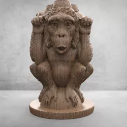 Three Wise Monkeys 3D model