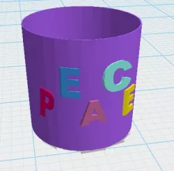 Trash can "PEACE" / Trash can "Peace".