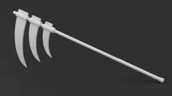 Triple-Bladed Scythe - Hidan Scythe from Naruto - 3D Print Model