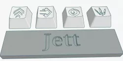 Valorant Jett Abilities Custom Keycaps Debossed Design