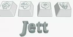 Valorant Jett Abilities Custom Keycaps Embossed Design