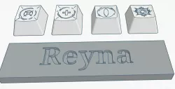 Valorant Reyna Abilities Custom Keycaps Debossed Design