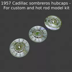 1957 Cadillac Hats Hubcaps -For custom and hot rod model kit