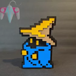 8 Bit Black Mage Final Fantasy Statue