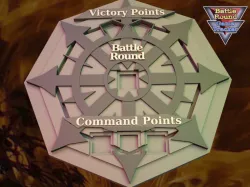 BATTLE ROUND TRACKER, NEW! 40K, 9TH EDITION, WARHAMMER 40000 Chaos STYLE