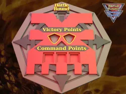 BATTLE ROUND TRACKER, NEW! 40K, 9TH EDITION, WARHAMMER 40000 Khorne STYLE