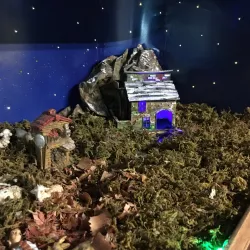 christmas, water mill,