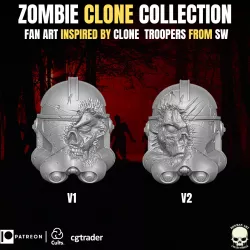 Clone Zombie Collection Fan Art heads for action figures