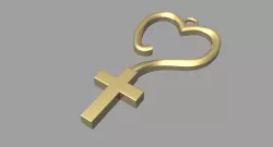 cross and heart charm