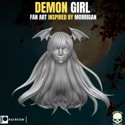Demon Girl fan art head inspired by Morrigan for action figures