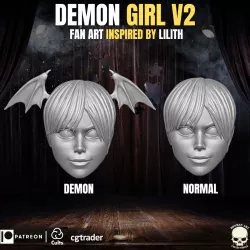 Demon Girl V2 fan art head inspired by Lilith
