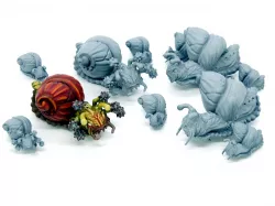 dnd giant snail and flail snail miniatures