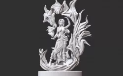 Fire witch figure - DnD and tabletop mini